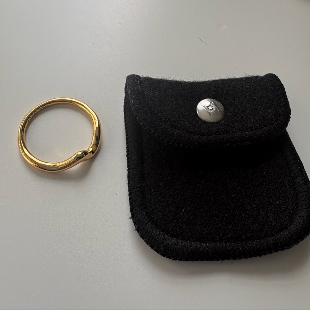 Missoma Molten Wave Stacking Ring, Size 9, Gold - Picture 8 of 12
